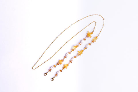 Citrine Freshwater Pearled Chain Strap